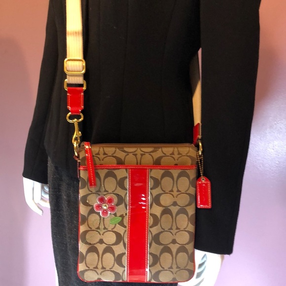 Coach Handbags - Coach Signature Canvas Cross-Body Purse
